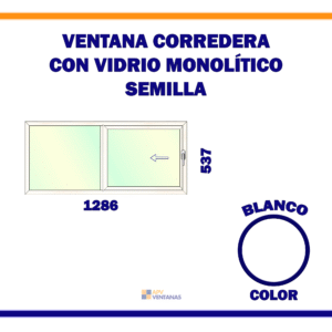 Ventana Corredera 1 Hoja Móvil Monolítico Semilla #2