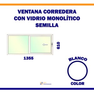 Ventana Corredera 1 Hoja Móvil Monolítico Semilla #1