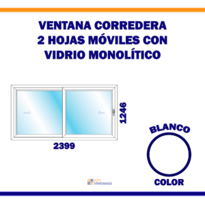 Ventana Corredera 2 Hojas Móviles #3