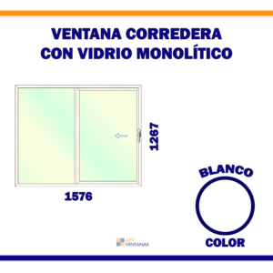 Ventana Corredera 1 Hoja Móvil Monolítico #1
